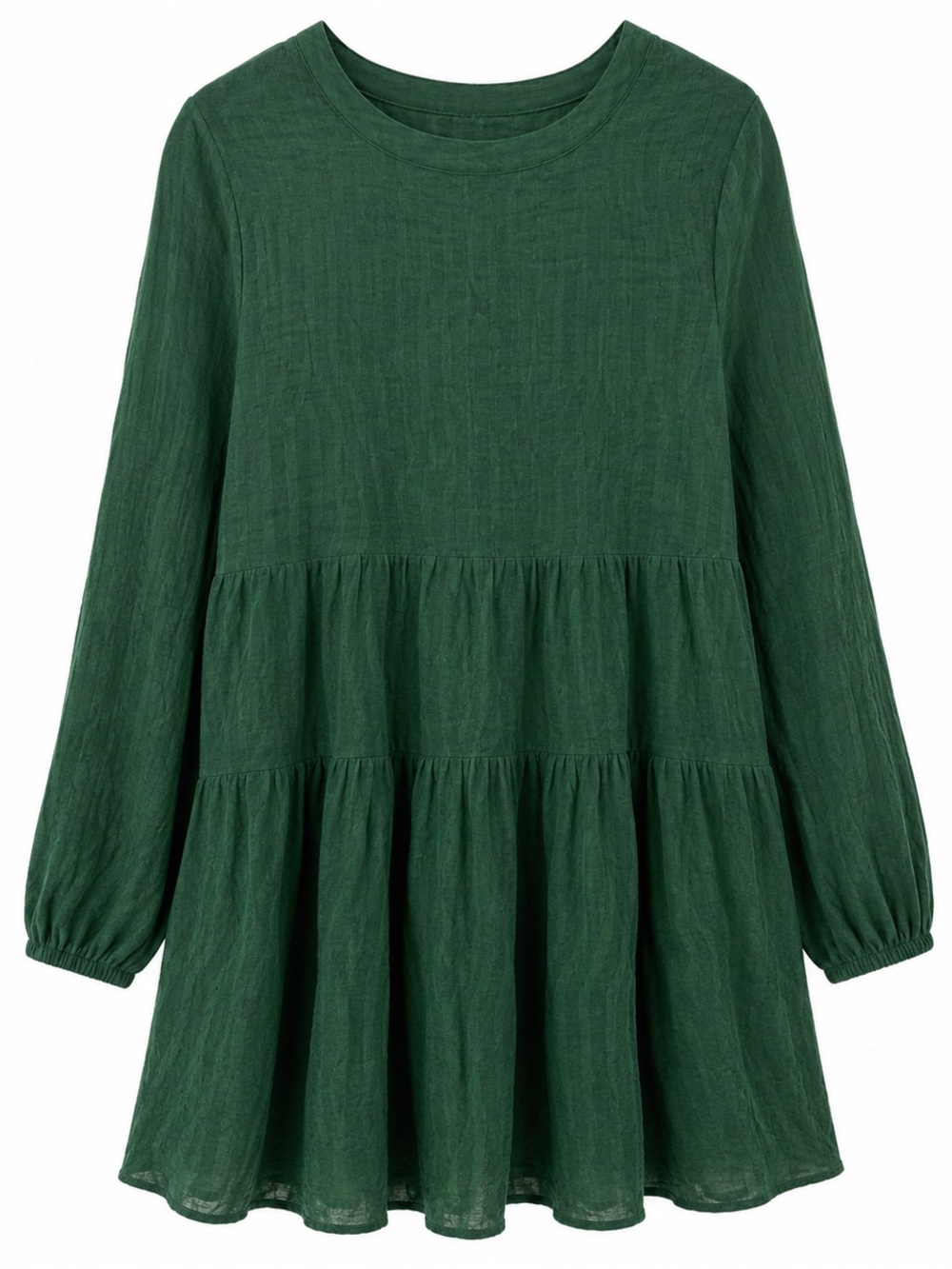 Maeve by Anthropologie Sacha Jacquard Tiered Tunic Dress Green Women’s Medium - Picture 2 of 3